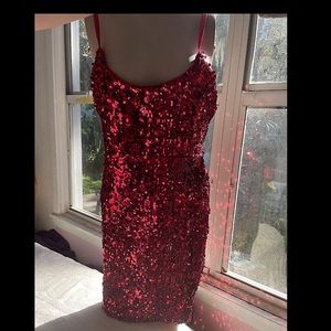 Sparkly party red dress
